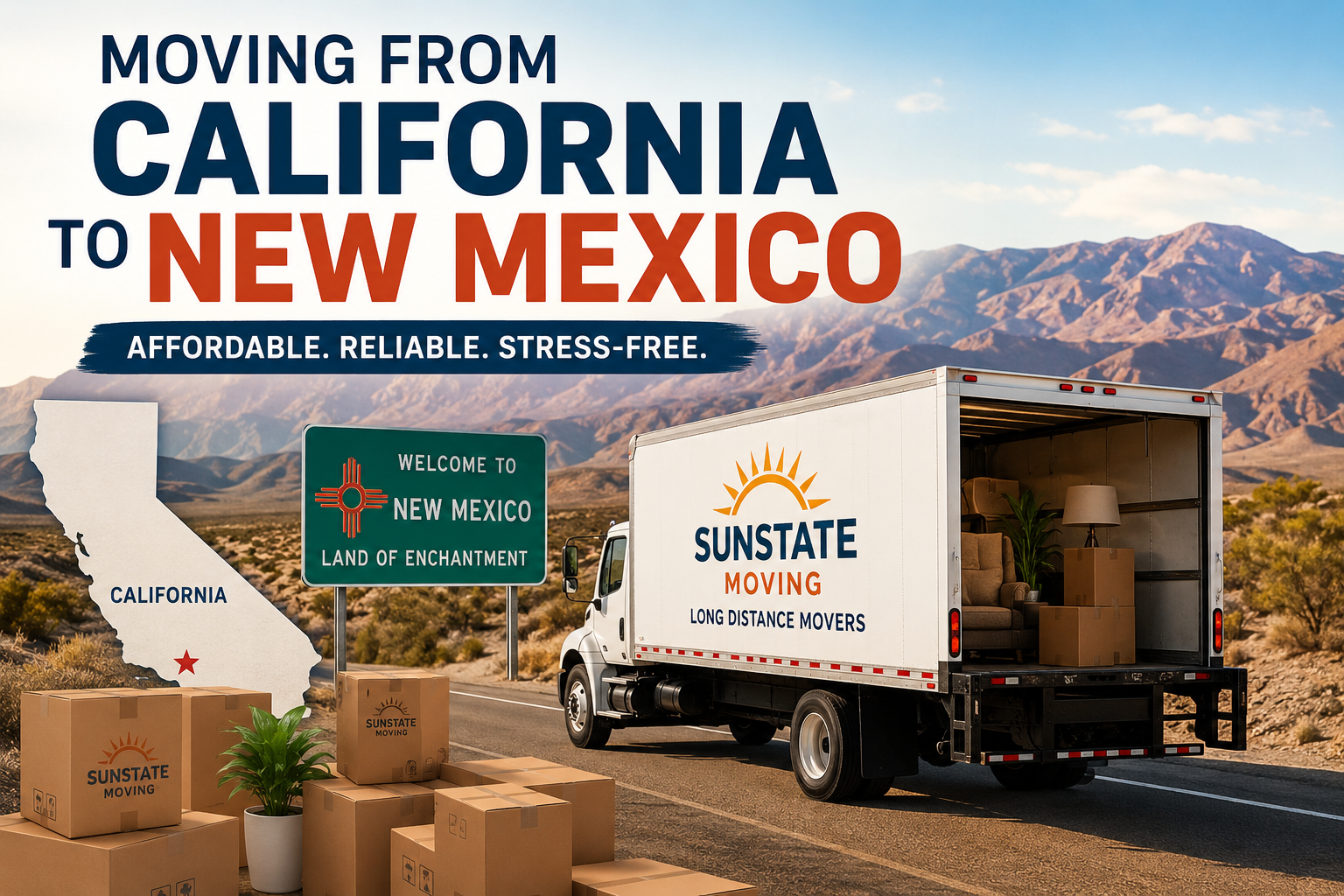 Affordable Long Distance Moving from California to New Mexico