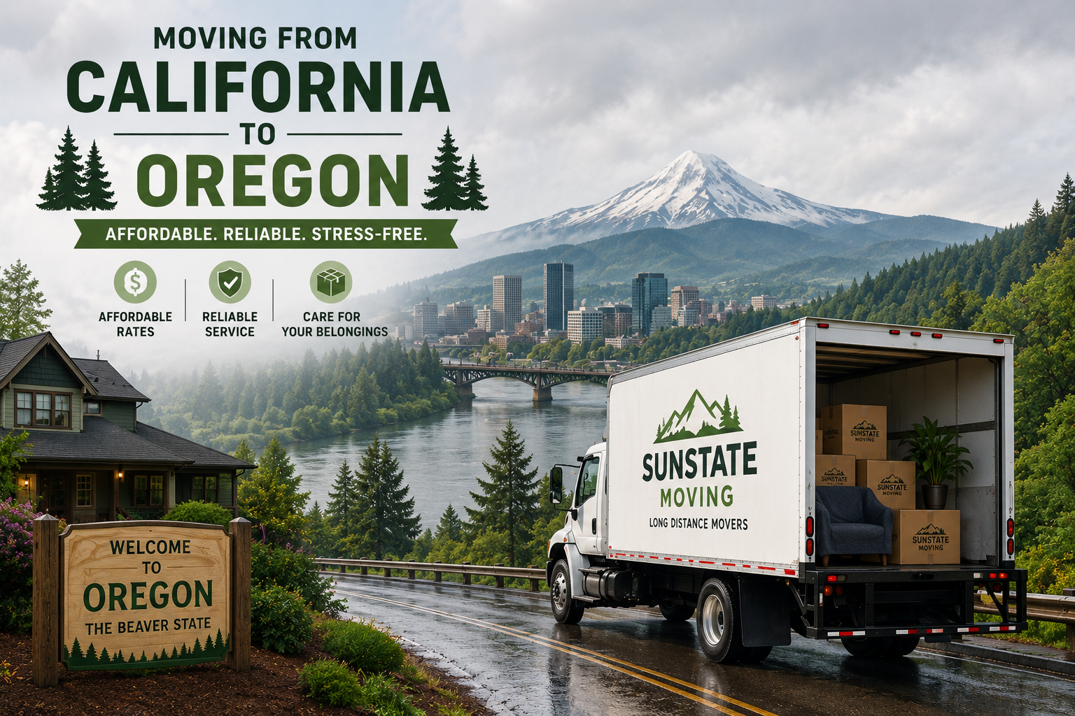 Affordable Long Distance Moving from California to Oregon